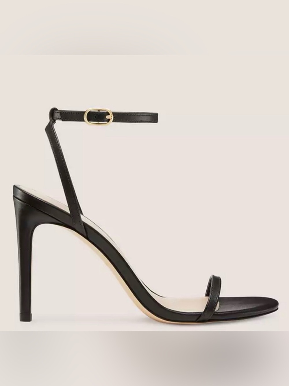 Stuart Weitzman Dancer 95 Black Strappy Open-Toe Stiletto Sandals